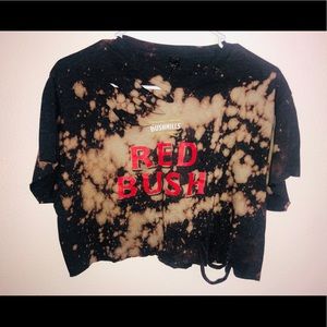 Acid Wash Crop Top Beer Tee Shirt